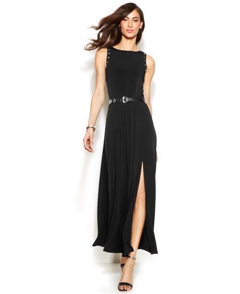 michael kors maxikleid schwarz|michael kors maxi dress.